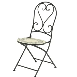 EMINZA Chaise bistrot pliable en mosaïque Athènes Beige Discount