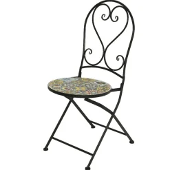 #N/A Chaise de bistrot pliable en mosaïque Braga Multicolore Outlet