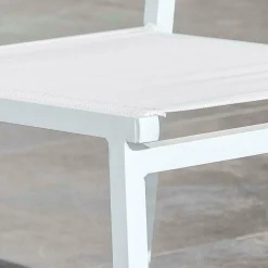 MOBELLIA Chaise de jardin aluminium empilable Murano he Blanc New
