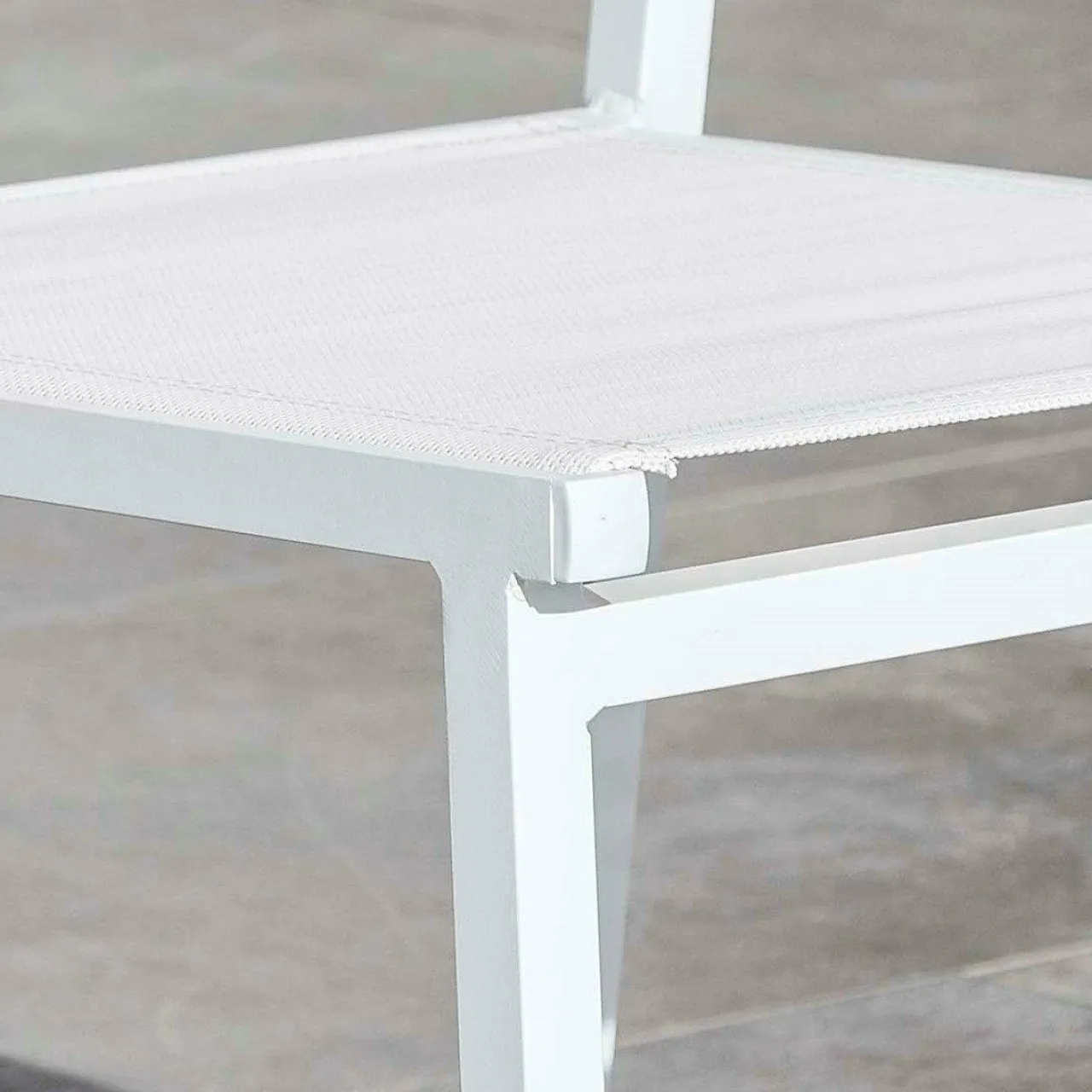 MOBELLIA Chaise de jardin aluminium empilable Murano he Blanc New