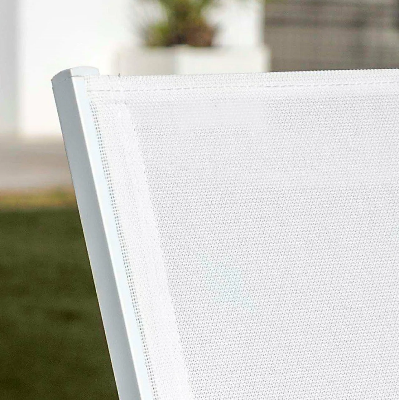 MOBELLIA Chaise de jardin aluminium empilable Murano he Blanc New