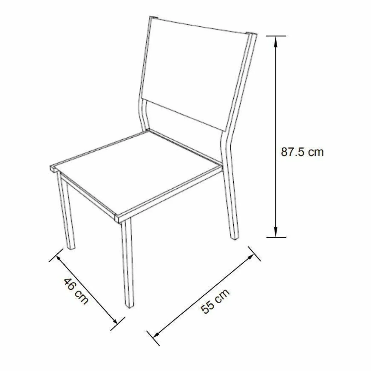MOBELLIA Chaise de jardin aluminium empilable Murano he Blanc New