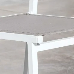 MOBELLIA Chaise de jardin aluminium empilable Murano Blanc et Taupe Sale