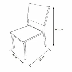 MOBELLIA Chaise de jardin aluminium empilable Murano Blanc et Taupe Sale