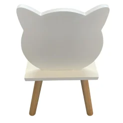 EMINZA Chaise enfant bois (H46 cm) Chaton Blanc Clearance