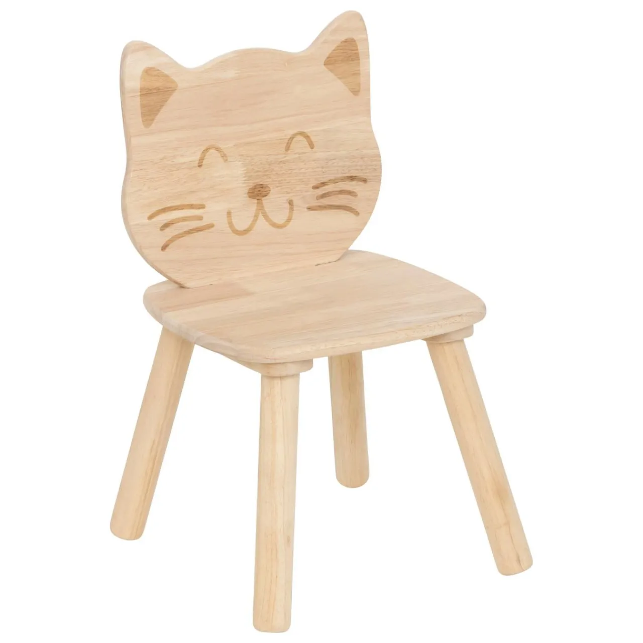 Atmosphera cru017dateur d'intu017drieur for kids Chaise enfant bois (H50 cm) Chaton Pia Beige Multicolore Best