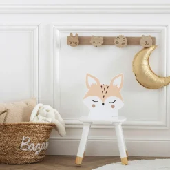 Atmosphera createur d'interieur for kids Chaise enfant bois (H52,5 cm) Douceur Renard he Blanc New