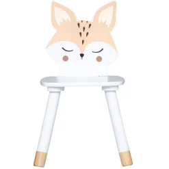 Atmosphera createur d'interieur for kids Chaise enfant bois (H52,5 cm) Douceur Renard he Blanc New