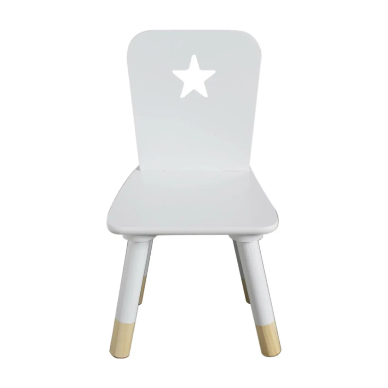 EMINZA Chaise enfant bois (H50 cm) Stars he Blanc