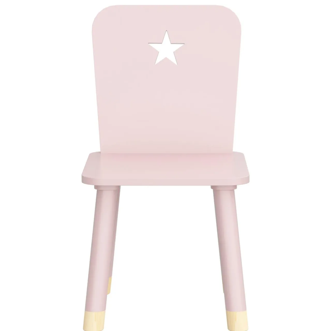 EMINZA Chaise enfant bois (H50 cm) Stars Rose Hot
