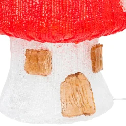 JJA Champignon lumineux solaire 30 LED (H21 cm) Forêt magique Blanc froid Rouge Discount