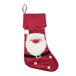 STOF Chaussette de Noël (H48 cm) Edgard Père Noël carmin Rouge New