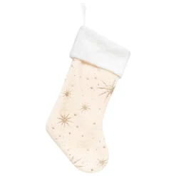 JJA Chaussette de Noël (H45 cm) Étoiles Célestes Dorées Blanc Outlet