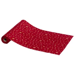 FEERIC LIGHTS Chemin de table velours (300 x 28 cm) Sapins de Noël Rouge
