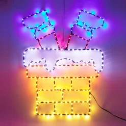 KOOPMAN Cheminée lumineuse 223 LED (H60 cm) Néon effet flash Multicolore Hot