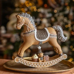 KAEMINGK Cheval à bascule (H20 cm) Biscuit Pain d'épices Marron