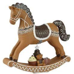 KAEMINGK Cheval à bascule (H20 cm) Biscuit Pain d'épices Marron
