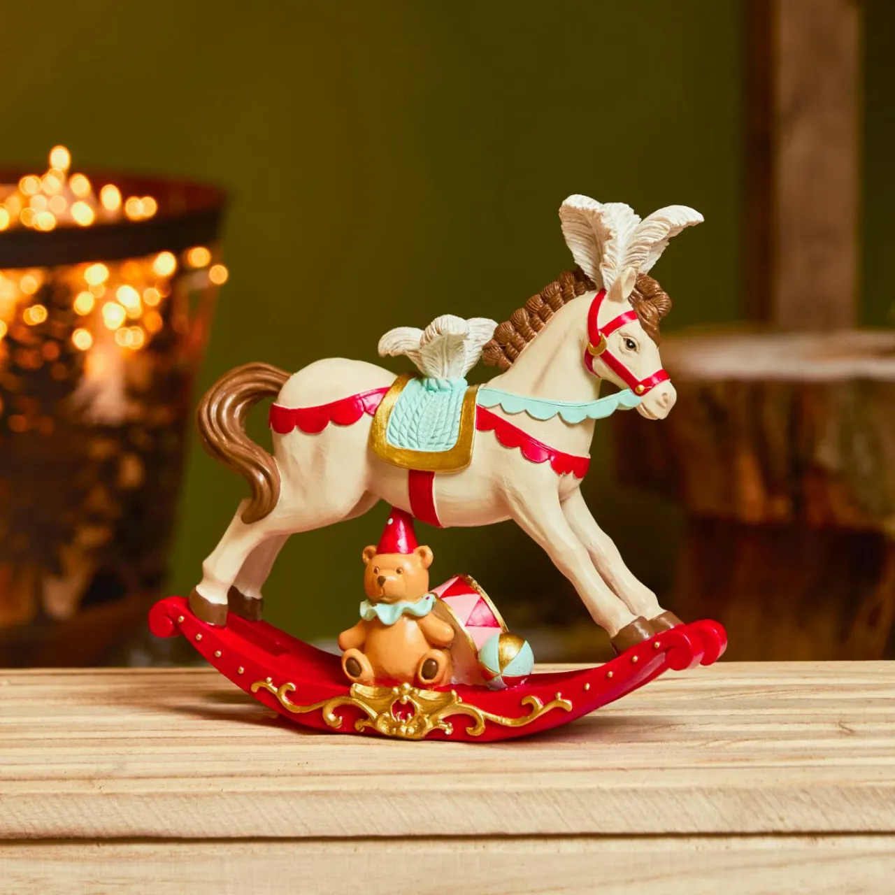 KAEMINGK Cheval à bascule (H18 cm) Cirque de Noël Multicolore