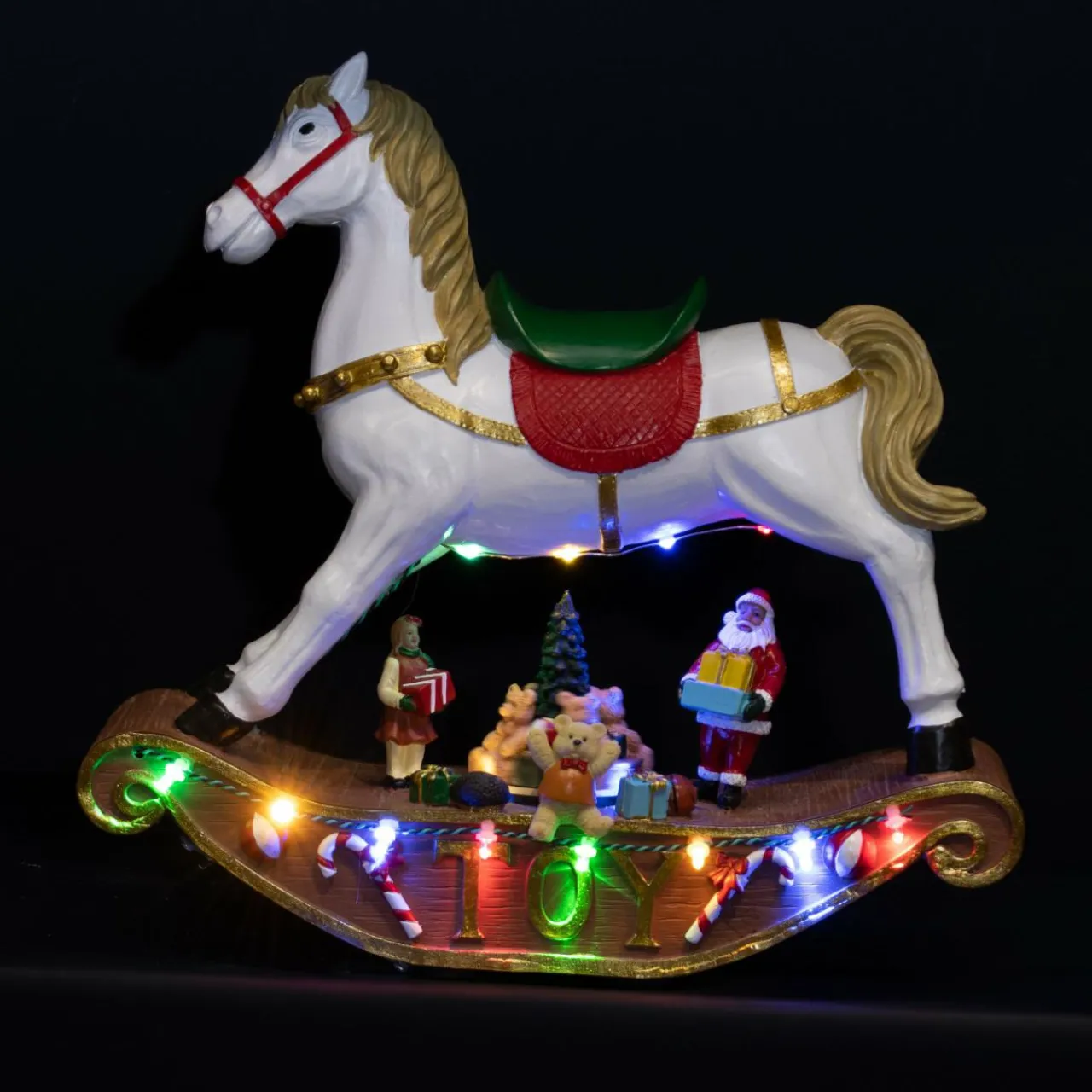 KAEMINGK Cheval à bascule lumineux à piles 14 LED (H27 cm) Magie Multicolore Clearance