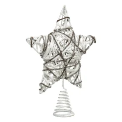 Feeric Lights & Christmas Cimier de sapin Rotin pailleté Blanc Online