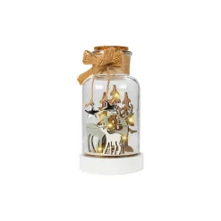 BLACHERE Cloche en verre lumineuse à piles 10 LED (H17 cm) Magie de Noël Blanc chaud Outlet