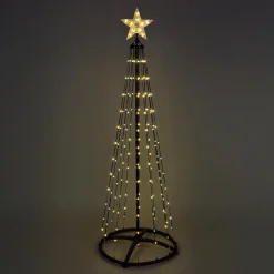 KOOPMAN Cône lumineux Digital 154 Micro Led (H150 cm)Twinkling Noir et Blanc chaud Clearance