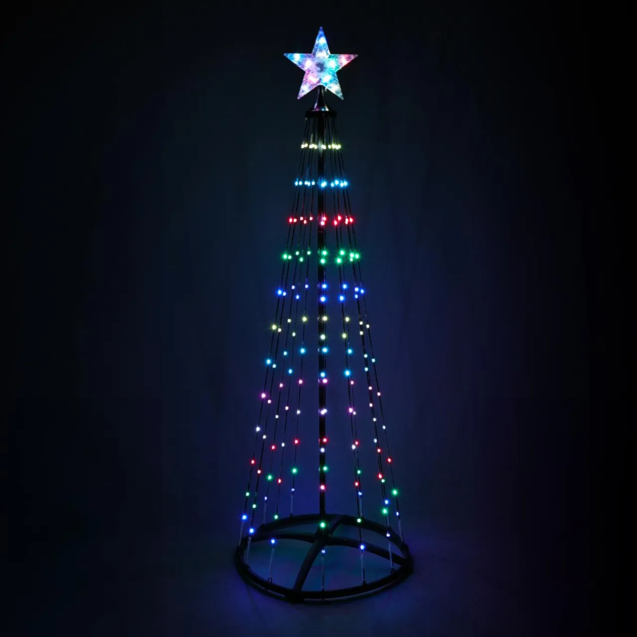 KOOPMAN Cône lumineux Digital 550 Micro Led (H300 cm) Twinkling Noir et Multicolore Discount