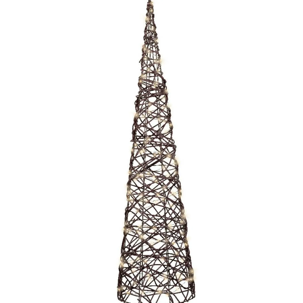 KAEMINGK Cône lumineux 160 Micro LED (H90 cm) Résine tressée Brun/Blanc chaud Marron Outlet