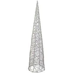 KOOPMAN Cône lumineux sur piles 40 micro LED (H80 cm) Éclats Blanc chaud Online