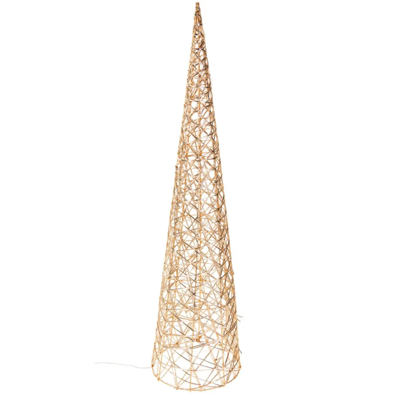 KOOPMAN Cône lumineux sur piles 40 micro LED (H80 cm) Éclats Blanc chaud Blanc Chaud doré Sale