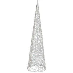 KOOPMAN Cône lumineux sur piles 30 micro LED (H60 cm) Éclats Blanc chaud Discount