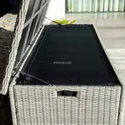 MOBELLIA Coffre de rangement extérieur en résine tressée Calvi Gris New