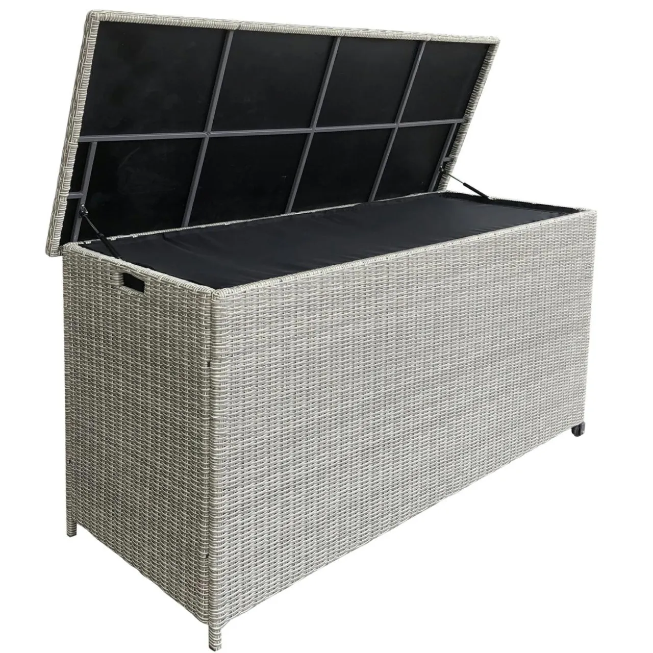 MOBELLIA Coffre de rangement extérieur en résine tressée Calvi Gris New