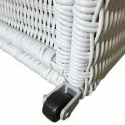 MOBELLIA Coffre de rangement extérieur en résine tressée Calvi Blanc Sale