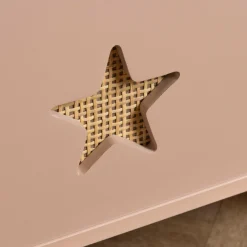 EMINZA Coffre à jouet ouvert enfant bois (H44 cm) Stars Rose Discount
