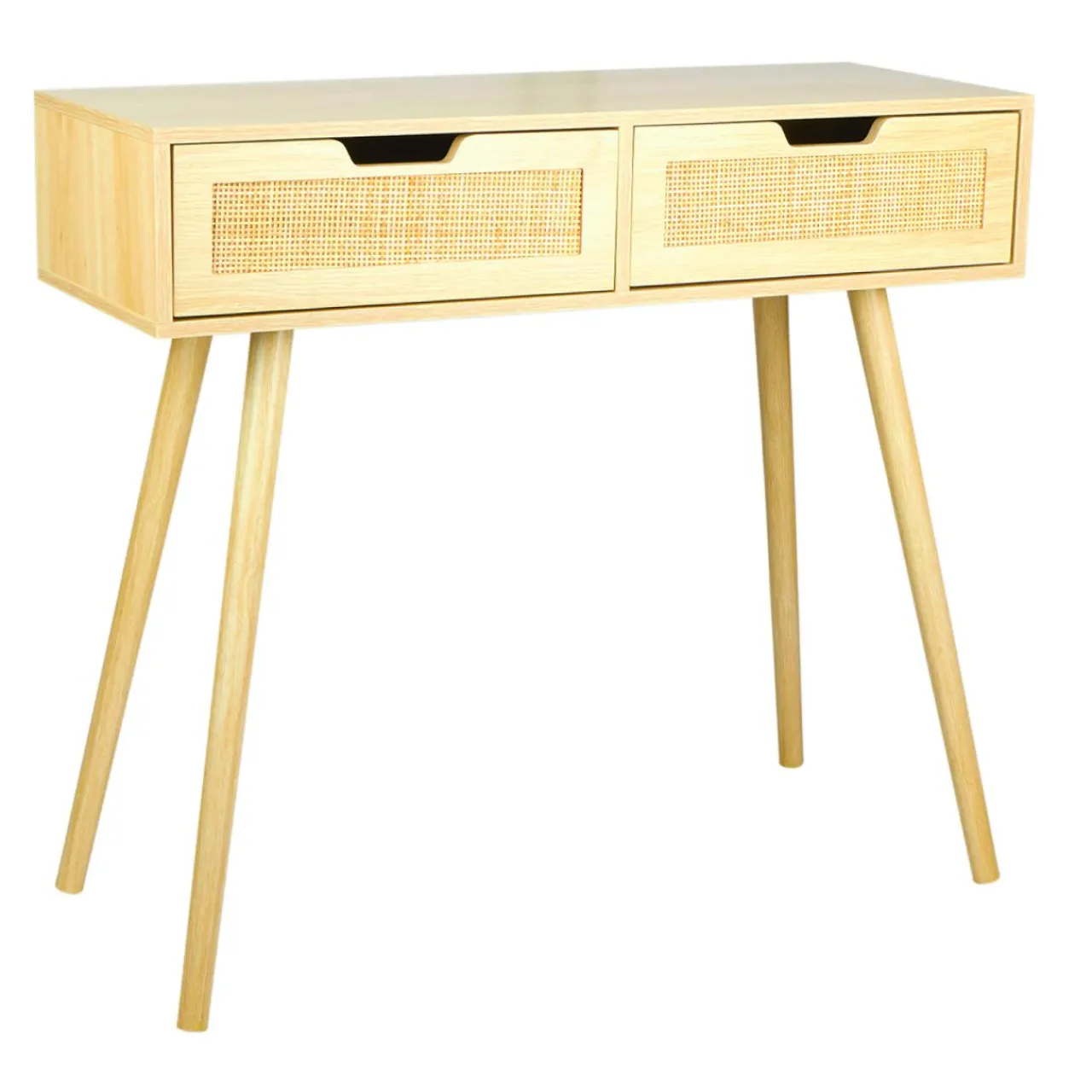 OSTARIA Console 2 tiroirs bois (H72 cm) Amélia Beige Discount