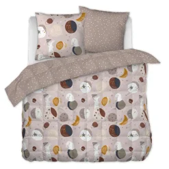 L'effet papillon Couette imprimée enfant coton et deux taies d'oreiller (240 x 220 cm) Sky Dream Rose Hot