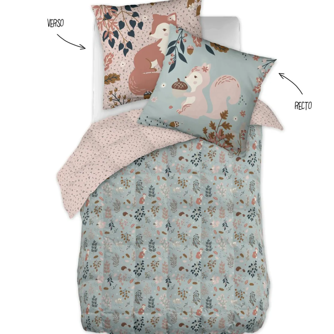 L'EFFET PAPILLON Couette imprimée enfant et sa taie d'oreiller (140 x 200 cm) Tamia Multicolore Best