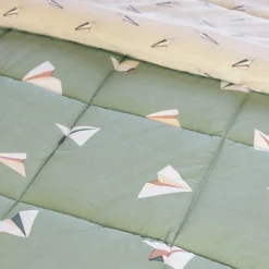 L'EFFET PAPILLON Couette imprimée enfant et une taie d'oreiller (140 x 200 cm) Petits papiers e Vert Online