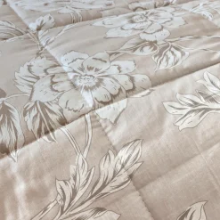 EMINZA Couette imprimée et deux taies d'oreiller coton (200 x 200 cm) Lara Beige New