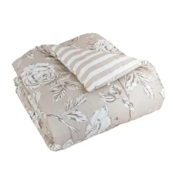 EMINZA Couette imprimée et une taie d'oreiller coton (140 x 200 cm) Lara Beige Hot