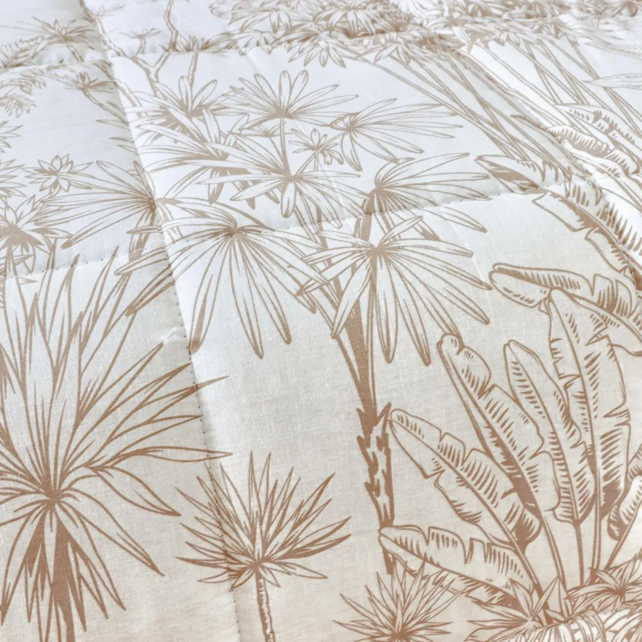 EMINZA Couette imprimée et une taie d'oreiller en coton (140 x 200 cm) Lara Marron Sale