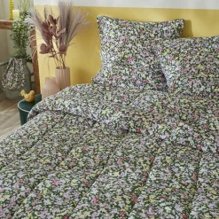 L'EFFET PAPILLON Couette imprimée tempérée (140 x 200 cm) et une taie coton Myosotis Multicolore Hot