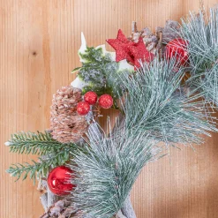 Feeric Lights & Christmas Couronne de Noël (D32 cm) Nature festive Rouge Clearance