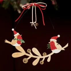 KAEMINGK Couronne de Noël déco (D22 cm) Oiseaux enchantés Rouge Online