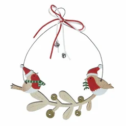 KAEMINGK Couronne de Noël déco (D22 cm) Oiseaux enchantés Rouge Online
