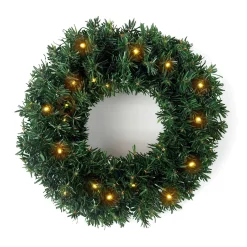 EMINZA Couronne de Noël lumineuse (D40 cm) Royal Vert et blanc chaud Sapin vert lumineux Sale