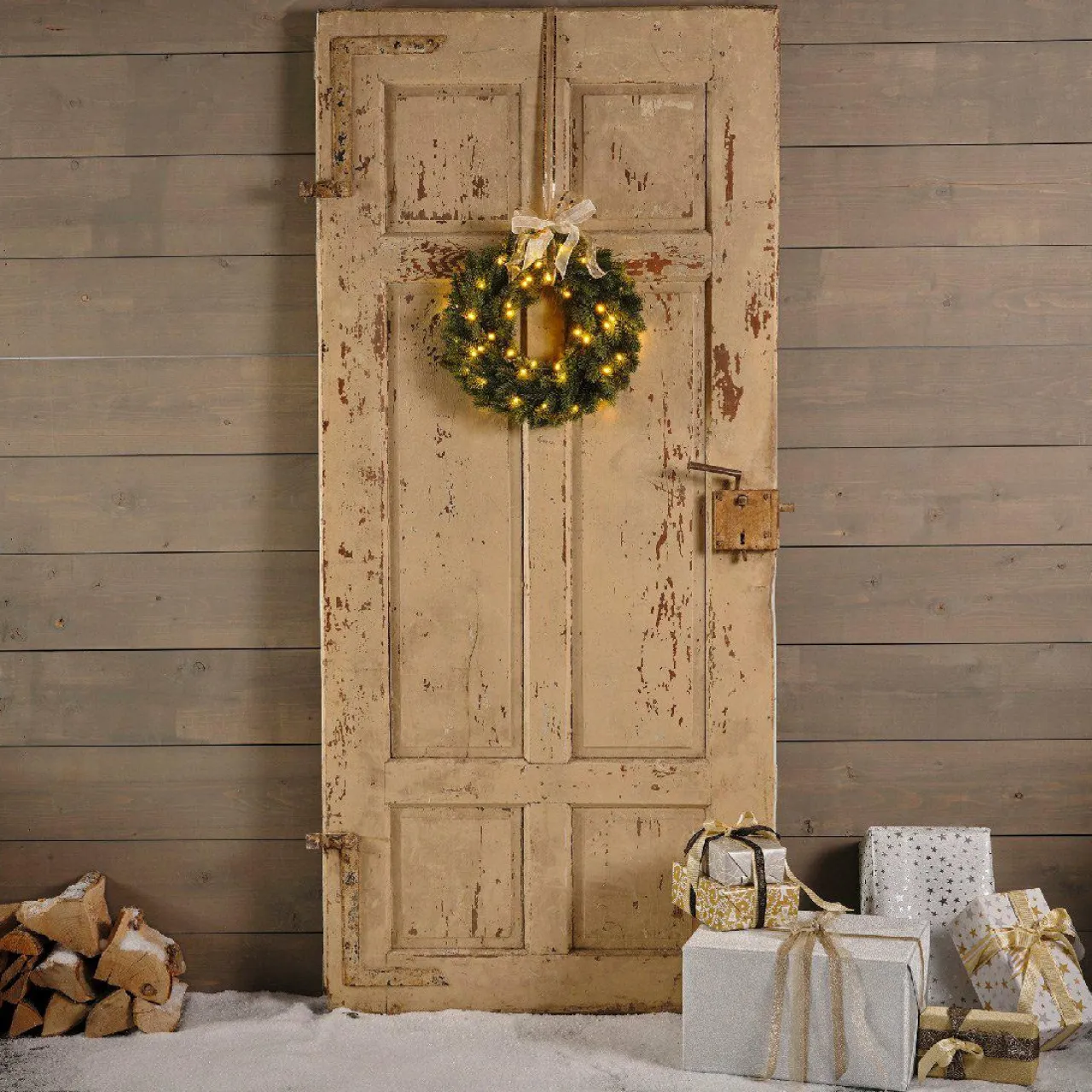 KAEMINGK Couronne de Noël lumineuse (D40 cm) Manitoba Blanc chaud Sapin vert lumineux Discount