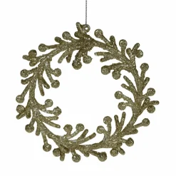 KOOPMAN Couronne à suspendre (D14,50 cm) Feuillage Or Best