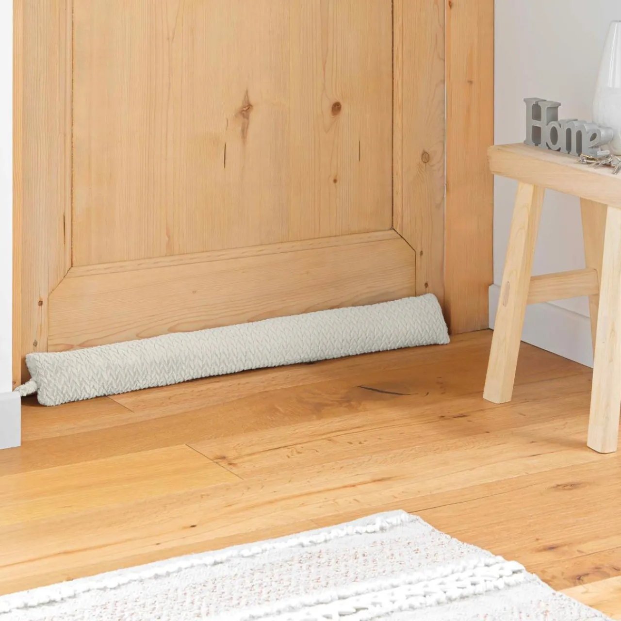 douceur d'intu017drieur Coussin bas de porte flanelle (80 x 10 cm) Flanela Ecru Sale